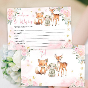 Rosa süße Winter-Baby-Party Rat Wünsche Karte
