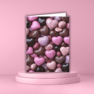 Rosa Süßigkeiten Herzens Valentine Gruß Karte