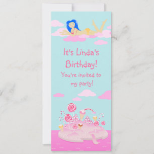 Rosa Süßigkeiten zum Geburtstag Einladung