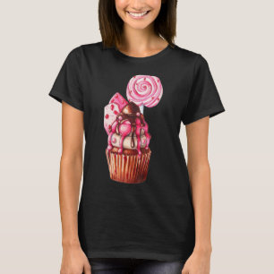 Rosa Süßschokolade Cupcake Still Life Water T-Shirt