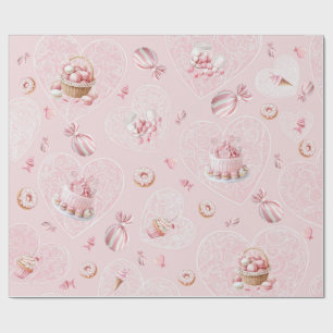 Rosa Sweet One Geburtstagsverpackungspapier Geschenkpapier