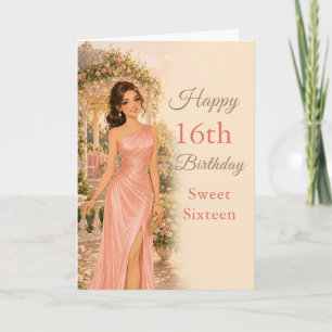 Rosa Sweet Sixteen Geburtstagskarte Karte