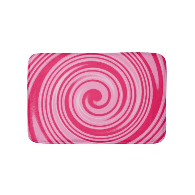 Rosa Swirbelmuster Badematte (Vorderseite)