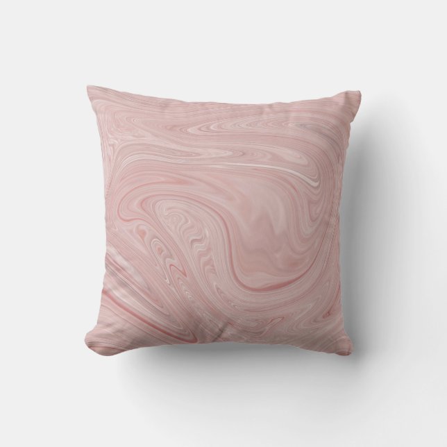 Rosa Swirl Marmor Reversible Kissen (Vorderseite)