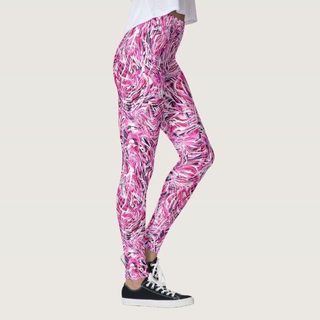 Rosa Swirl Print Women's Leggings (Rechts)