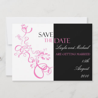 Rosa Swirt Save the Date Einladung