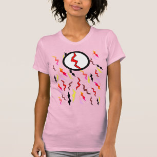 Rosa T - Shirt mit rosa gelben Blitzen
