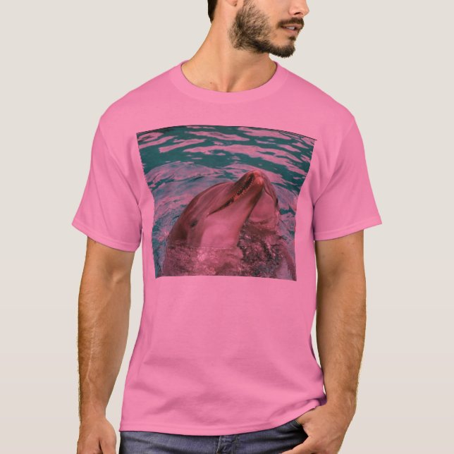 Rosa T-Stück der Delphine T-Shirt (Vorderseite)