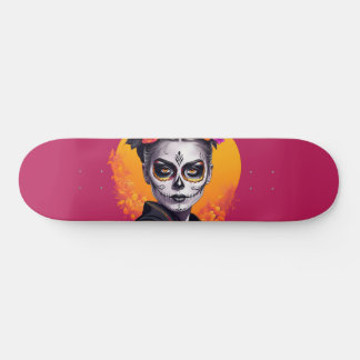 Rosa Tag der Toten Frau Skateboard