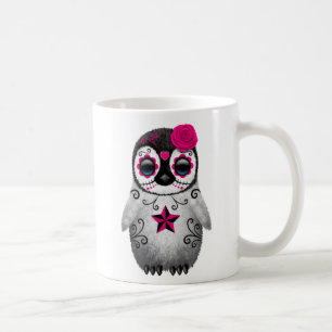 Rosa Tag des toten Zuckerschädel-Pinguins Kaffeetasse