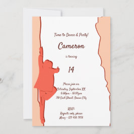Rosa Tanz 14. Geburtstagsparty Einladung