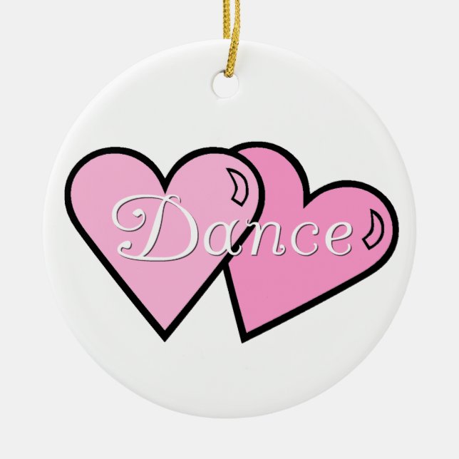 Rosa Tanz-Herz-einseitige Verzierung Keramik Ornament (Vorne)