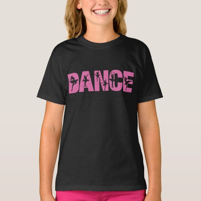 Rosa Tanz mit Ballerina Cutouts T-Shirt (Vorderseite)