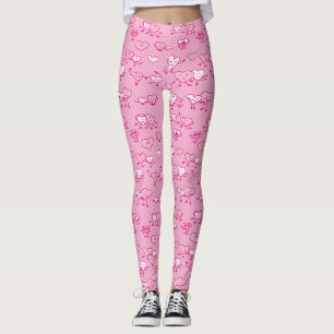 Rosa tanzende Herzen LOving Paare Valentine Leggings