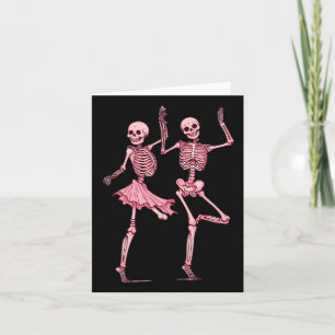 Rosa tanzende Skelette tanzend Tag des Toten Hallo Karte