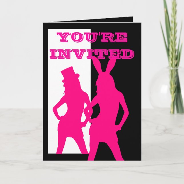 Rosa Tänzerinnen Party Einladung (Vorderseite)