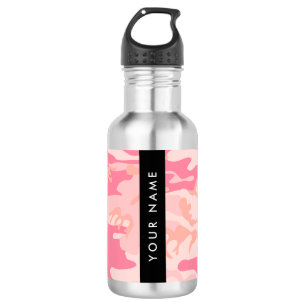 Rosa Tarnmuster, Ihr Name, Personalisieren Edelstahlflasche