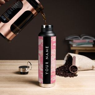 Rosa Tarnmuster, Ihr Name, Personalisieren Trinkflasche