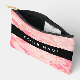 Rosa Tarnmuster, Ihr Name, Personalisieren Zubehörtasche