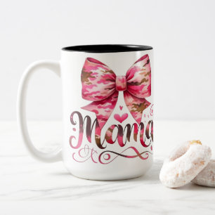 Rosa Tarno-Bow-Mama-Schriftdesign Zweifarbige Tasse