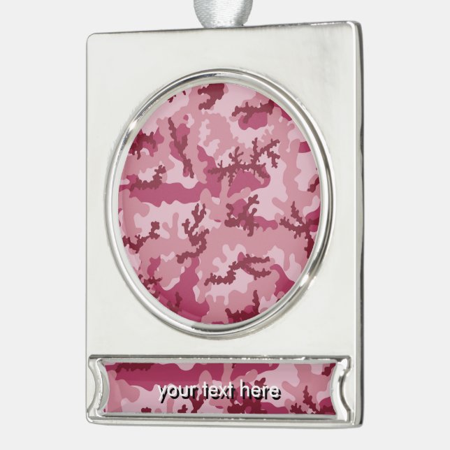 Rosa Tarnung Banner-Ornament Silber (Links)