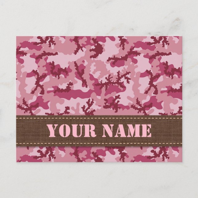 Rosa Tarnung Postkarte (Vorderseite)