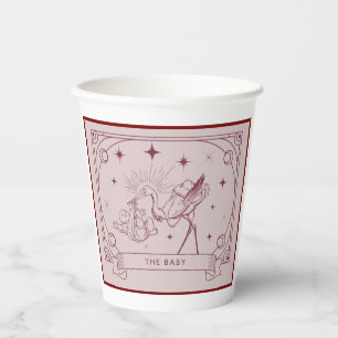 Rosa Tarot Babydusche Pappbecher