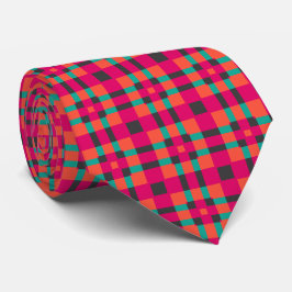 rosa Tartan Geometrisches Muster Krawatte