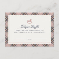 Rosa Tartan Karierter Schaukelpferd Windel-Raffle-
