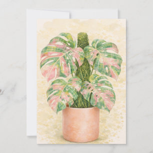 rosa tartan Monstera-Blatt schottisch Schottland Einladung
