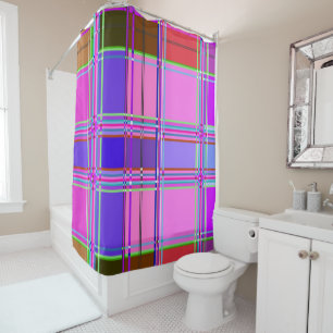 Rosa Tartan Stoffmuster Tuch Madras Duschvorhang