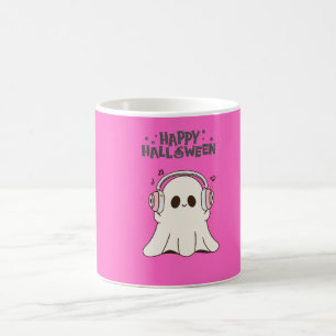 Rosa Tasse mit einem Adorable Ghost: Genießen Sie