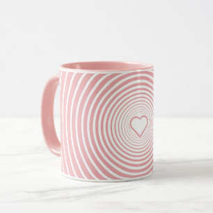 Rosa Tasse mit Herz - Liebe Geschenk