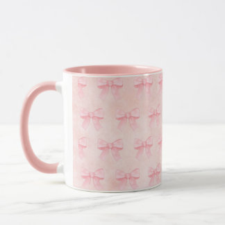 Rosa Tasse mit rosa Schleifen
