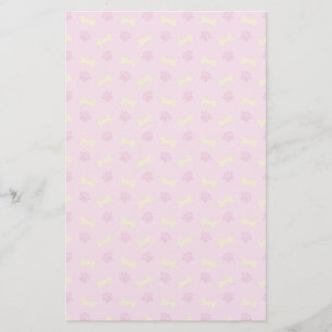 Rosa Tatzen-Druck-Knochen-Muster Briefpapier