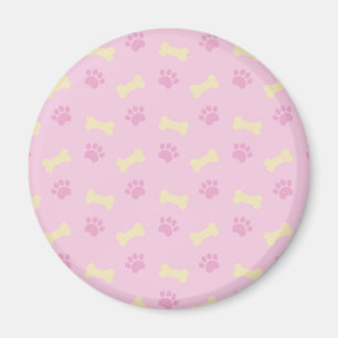 Rosa Tatzen-Druck-Knochen-Muster Magnet