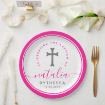 Rosa Taufe Christening Naming Cross