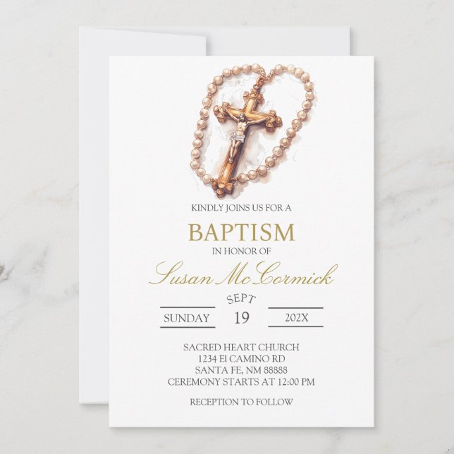 Rosa-Taufe Einladung (Vorderseite)