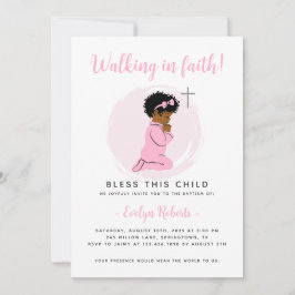 Rosa Taufe Einladung - Bräunen eines schwarzen Bab