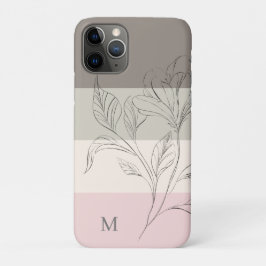 Rosa Taupe Creme Farbblock Blumenmonogramm Case-Mate iPhone Hülle
