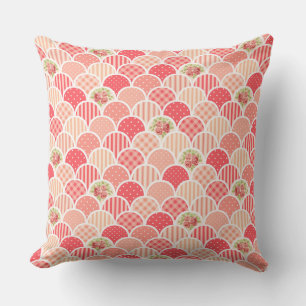 Rosa, tausendjährige, blumengeschmückte Wellen Kissen