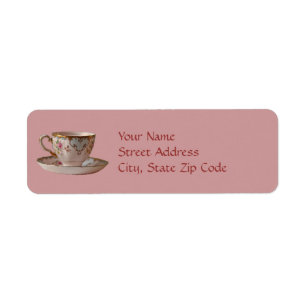 Rosa Teacup und Saucer mit Rosen