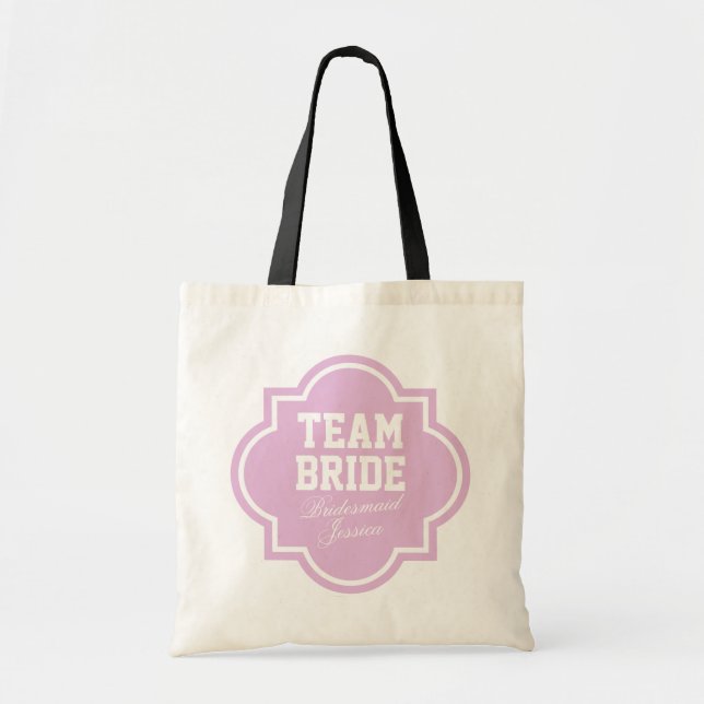 Rosa Team-Braut-Tasche bauscht sich für wedding Tragetasche (Vorne)