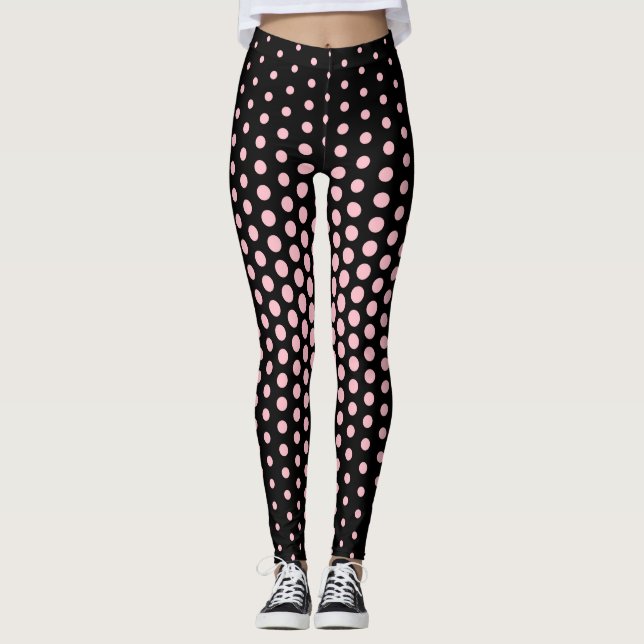 Rosa Techno Punkt-Muster Leggings (Vorderseite)