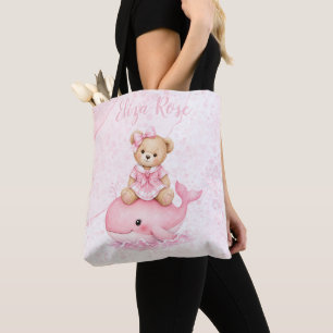 Rosa Teddybär auf Wal Mädchen Baby-Party