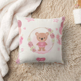 Rosa Teddybär-Baby Kissen