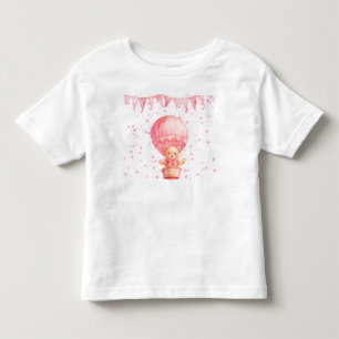 Rosa Teddybär-Balloons Kleinkind T-shirt