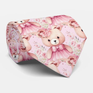 Rosa Teddybär-Halstuch Krawatte