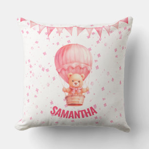 Rosa Teddybär Luftballon Kissen