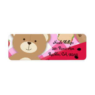 Rosa Teddybär Picknick Geburtstagsfeier Einladung